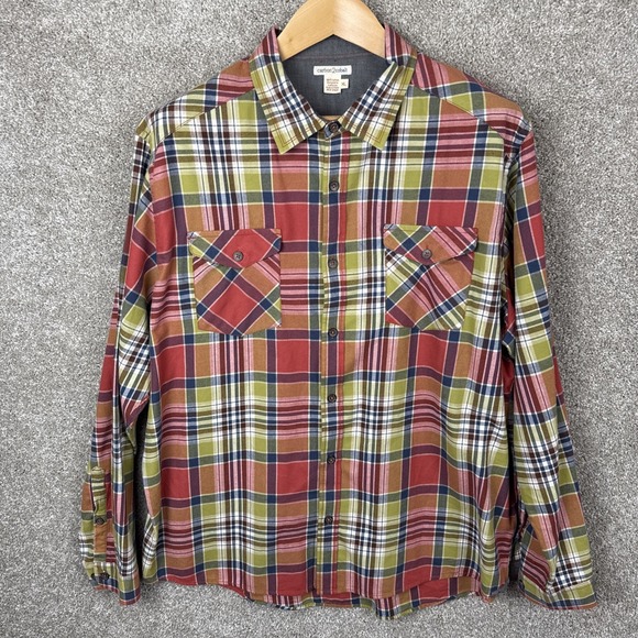 Carbon 2 Cobalt Long Sleeve Button Shirt Men's XL Double Pocket Plaid Flannel - Picture 2 of 6